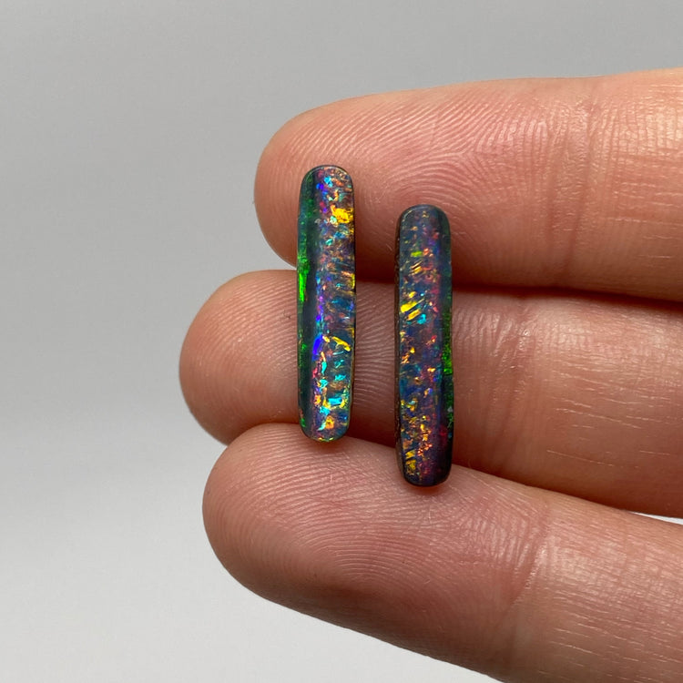 4.37 Ct gem boulder opal pair