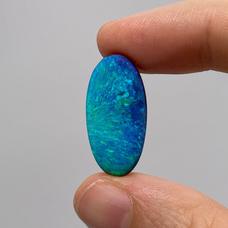 10.08 Ct green-blue oval boulder opal