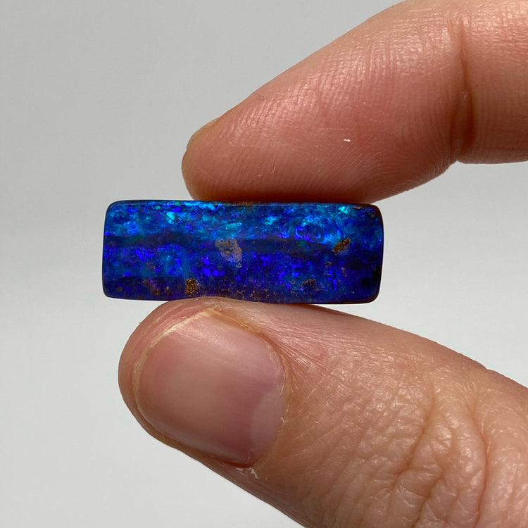 9.17 Ct blue rectangle boulder opal