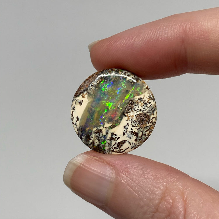 23.80 Ct round boulder opal pair